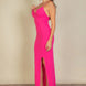 Eyelash Lace Trim Split Thigh Cami Dress