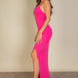 Eyelash Lace Trim Split Thigh Cami Dress