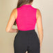 Solid Ribbed Polo Neck Tank Top
