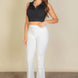 Solid Ribbed Polo Neck Tank Top