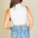 Solid Ribbed Polo Neck Tank Top