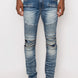 Men Creased Biker Denim Jeans