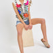 Flower Patch Stripe Knit Top