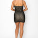 Black Mesh Mini Dress With Sequins
