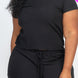 Plus Size Ribbed Short Sleeve Top&shorts Set
