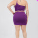 Plus Size One Shoulder Ruched Crop Top & Mini Skirt Set