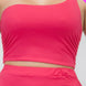 Plus Size One Shoulder Ruched Crop Top & Mini Skirt Set