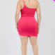 Plus Size One Shoulder Ruched Crop Top & Mini Skirt Set