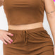 Plus Size Solid Ribbed Cami Top And Shorts Set