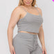 Plus Size Solid Ribbed Cami Top And Shorts Set