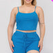 Plus Size Solid Ribbed Cami Top And Shorts Set