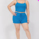 Plus Size Solid Ribbed Cami Top And Shorts Set