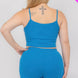 Plus Size Solid Ribbed Cami Top And Shorts Set