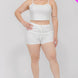 Plus Size Solid Ribbed Cami Top And Shorts Set