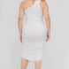 Plus Size Sexy Solid Color Ruched One Shoulder Midi Bodycon Dress