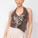 Surplice Halter Sequin Top