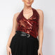 Surplice Halter Sequin Top