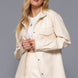 Long Slv Faux Leather Shacket