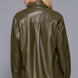 Long Slv Faux Leather Shacket