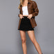 Long Slv Faux Leather Shacket