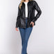 Long Slv Faux Leather Shacket