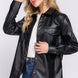 Long Slv Faux Leather Shacket
