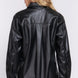 Long Slv Faux Leather Shacket