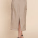 Faux Leather Midi Cargo Skirt