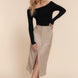 Faux Leather Midi Cargo Skirt