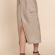 Faux Leather Midi Cargo Skirt