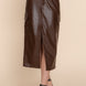 Faux Leather Midi Cargo Skirt