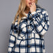 Plaid Print Hoodie Fleece Jacket