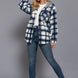 Plaid Print Hoodie Fleece Jacket