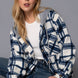 Plaid Print Hoodie Fleece Jacket