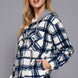 Plaid Print Hoodie Fleece Jacket