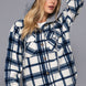 Plaid Print Hoodie Fleece Jacket