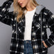 Plaid Print Hoodie Fleece Jacket