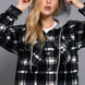 Plaid Print Hoodie Fleece Jacket