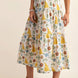 Printed long elastic waistband skirt with side pockets