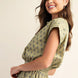Printed drop shoulder cropped shirt
