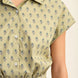 Printed drop shoulder cropped shirt