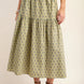 Printed tired midi skirt