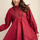 Long sleeve mini dress with lace detail
