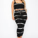 Plus sleeveless tie dye stripe 2 piece skirt set