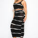 Plus sleeveless tie dye stripe 2 piece skirt set