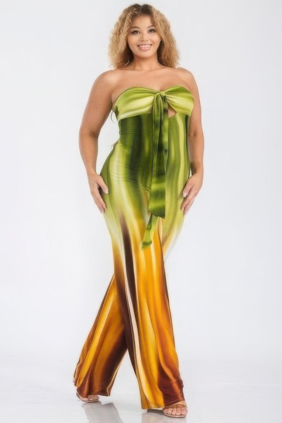Plus Print Off Shoulder Jumpsuit