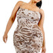 Plus Wild Animal Print Cami Strap Ruffle Hem Dress