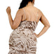 Plus Wild Animal Print Cami Strap Ruffle Hem Dress