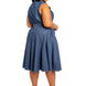 Contrast Stitch Washed Denim Shirt Dress With Belt