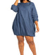 Washed Denim Bubbled Dress